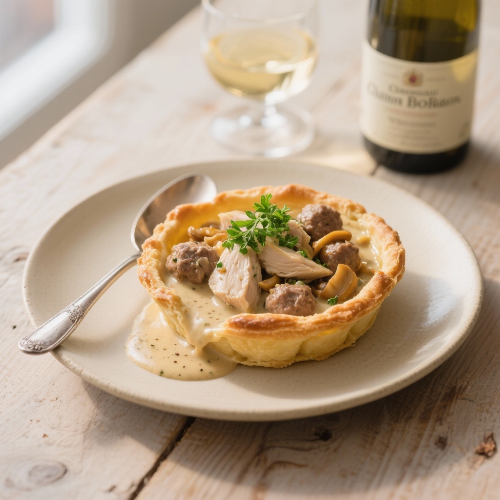 Vol-au-Vent with Chicken (Koninginnenhapje) recipe image