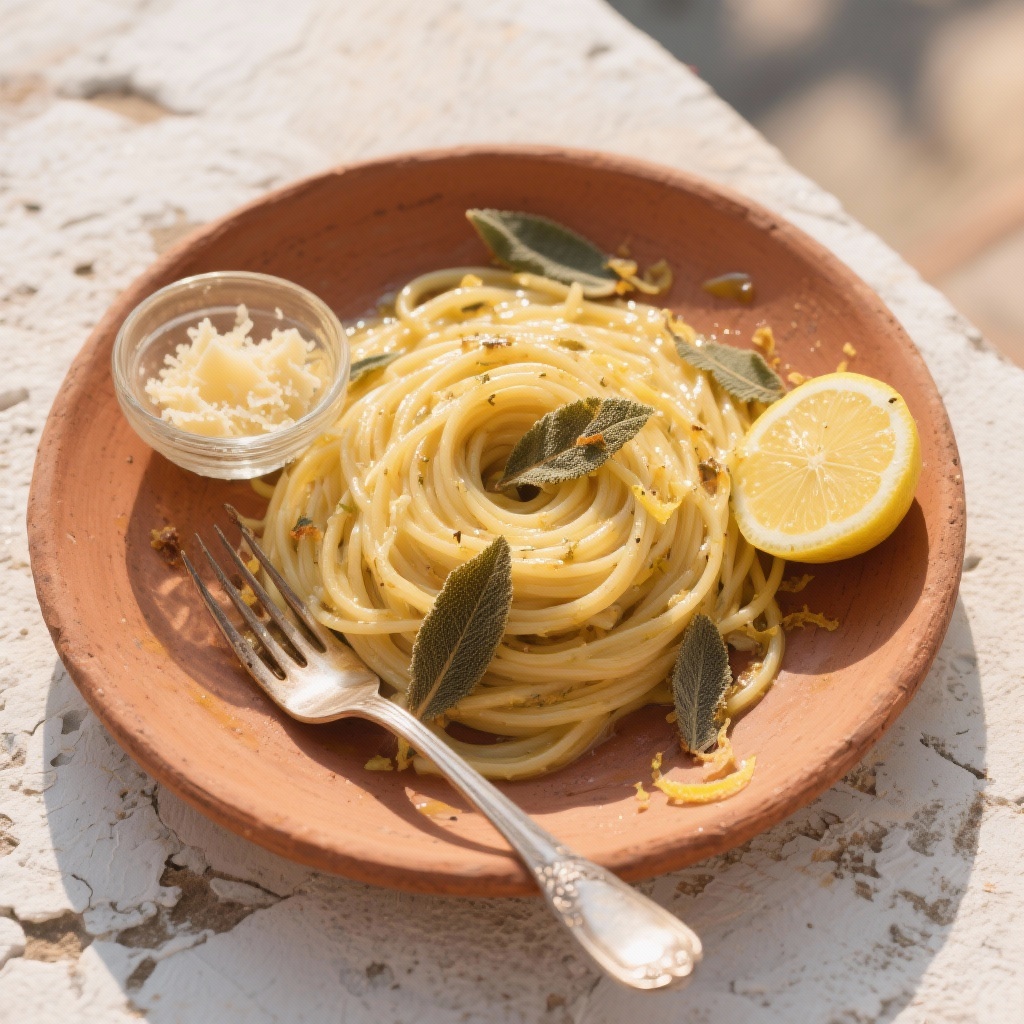 Lemon Butter Pasta with Sage (Pasta al Limone)
